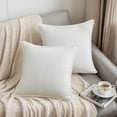 thumbnail image 2 of Unique Bargains Solid Chenille Decorative Throw Pillow Covers Pack of 2 White 18" x 18", 2 of 6