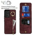 thumbnail image 3 of Nalacover for Samsung A53 5G, Wallet with RFID Credit Card Holder and Zipper Pocket,Drop Protection Flip Cover Ring Holder Kickstand with Double Magnetic Clasp for Samsung Galaxy A53 5G, Winered, 3 of 12