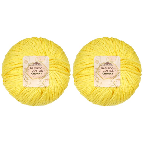 JubileeYarn Bamboo Cotton Chunky Yarn - 100g/Ball - Yellow Brick Road - 2 Balls