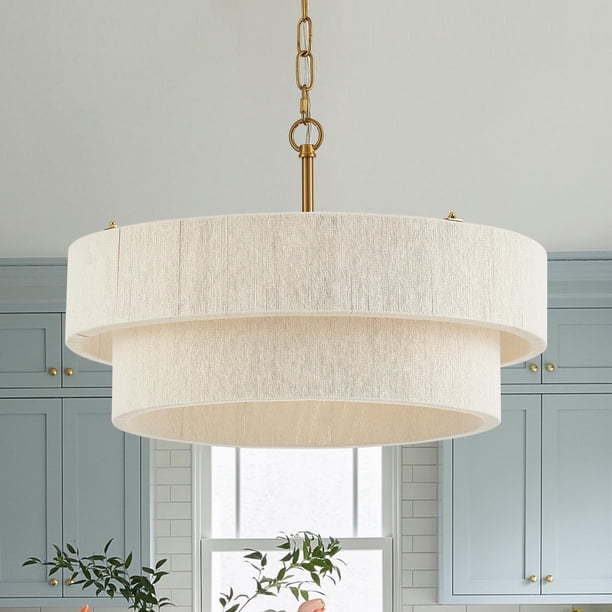 Lámpara colgante Chandelier ELYCCUPA, tejida en ratán, 20 pulgadas, estilo bohemio