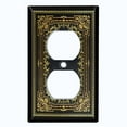 thumbnail image 2 of Metal Light Switch Plate Cover Elegant Victorian Floral Fan Frame Black FRA071, 2 of 13