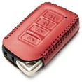thumbnail image 3 of Vitodeco Genuine Leather Smart Key Fob Case Cover Protector Suitable for 2014-2025 Lexus UX, NX, RX, GX, LX, IS, ES, GS, LS (4-Button, Red), 3 of 5