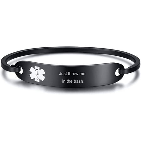 Medical Alert ID Bracelet Engraved with Just Throw me in the trash ...