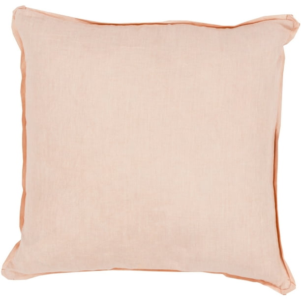 18" Pale Pink Solid Indoor Square Throw Pillow with Matching Corded