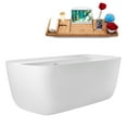 thumbnail image 3 of 67" Streamline G-52-229-BNK Soaking Glossy White Freestanding Tub and Tray With Internal Drain in Brushed Nickel, 3 of 17