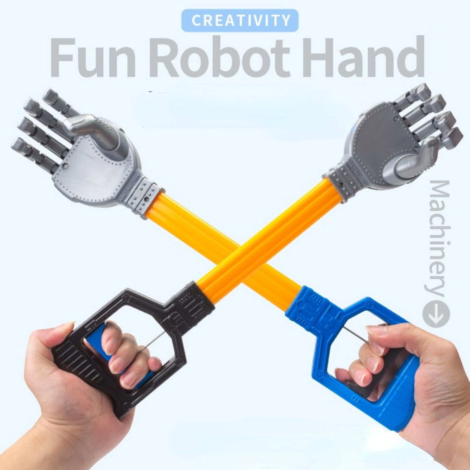 Robot Hand and Robotic Claw, 3 Pc Set, Fun Early Learning and Hand-Eye Coordination Play, Long 18 Inch Arm, Strong Grasping Tool