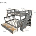 thumbnail image 7 of Harper & Bright Designs Stairway Pine Wood Bunk Bed Storage, Twin-over-full, Gray, 7 of 7