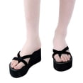 thumbnail image 6 of Rhewides Summer Beach Wedge Flops Women Sandals Flops Slippers Size 40 (Black), 6 of 11