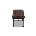 thumbnail image 4 of Baxton Studio Zelie Rustic and Industrial Brown Faux Leather Upholstered Bench, 4 of 9