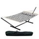 thumbnail image 1 of Yeshouse Hamaca doble con soporte para 2 personas, resistente, con capacidad de 220 kg, para exteriores, independiente, con estructura de acero, almohada acolchada y bolsa de transporte. Fácil montaje, 1 of 7