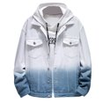 thumbnail image 5 of IROINNID Men's Long Sleeve Blazer Turndown Lapel Short Button Jacket Gradient Leisure Slim-fit Turndown Jacket Top Pocket Coat, 5 of 9