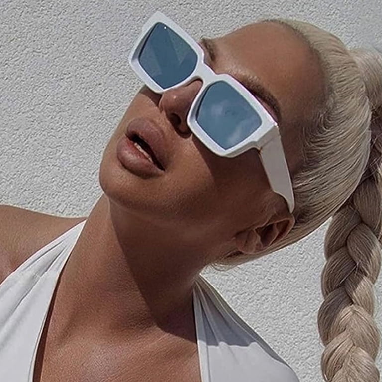 Trendy White Square Sunglasses WHITE CONCEPT 2 SQUARE CATEYE SUNGLASSES | CULT MIA | Kimeze main image 3