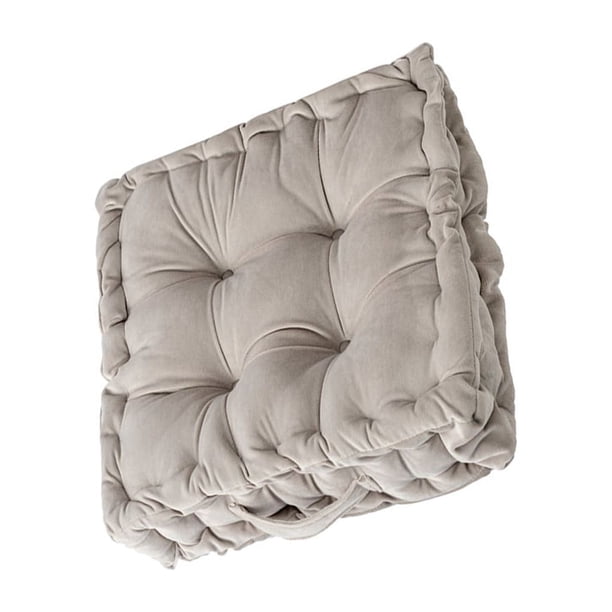 Billuyoard Cojín cuadrado para asiento, cojín para silla, sofá, alfombra para el suelo del hogar, barra de almohada, dormitorio Decoración del hogar Gris claro 38*38*8cm
