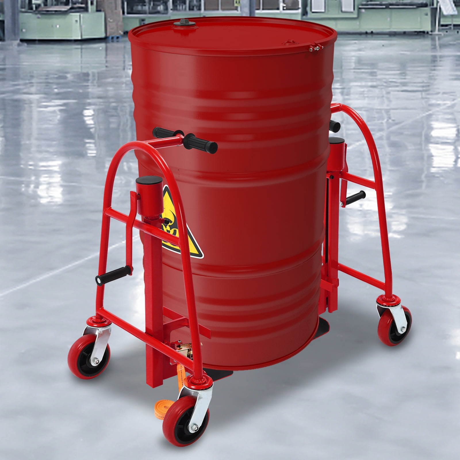 Manual Furniture and Crate Mover (Set of 2) Mover Crate Mover Heavy Duty Moving Dolly with 2 Pcs 190in Nylon Straps & Swivel Caster, 1300 lbs Capacity, 12" Lift Height Pake Handling Tools - Red