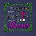 thumbnail image 3 of Wild Bobby, Raised On Sweet Tea & Jesus, Inspirational Christian, Women Tri-Blend Racerback Tank Top, Vintage Navy, Medium, 3 of 5