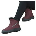 thumbnail image 2 of Akiihool Women's Snow Boots Wide Womens Warm Winter Snow Boots Waterproof Ankle Boots Walking Boots Warm Anti-Slip Ankle Hiking Skiing Boots (Red,7), 2 of 5
