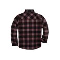 thumbnail image 2 of COEVALS CLUB Men's Sherpa Lined Flannel Long Sleeve Snap Shirts Quilted Jacket (Black Gray Red/Small 11#), 2 of 7