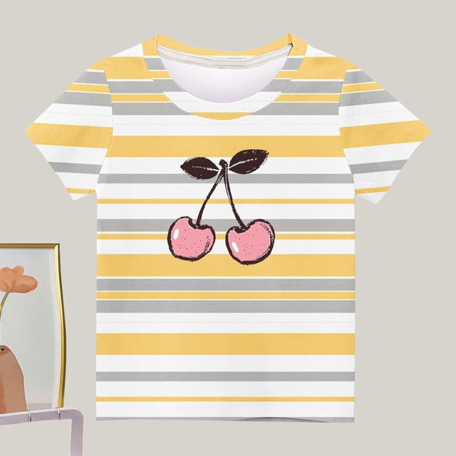 DecSea T-Shirt Respirant Unisexe d'Été pour Enfants Haut à Manches Courtes Col Rond Imprimé Lettre Décontracté pour Garçons