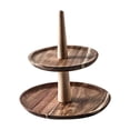 thumbnail image 1 of Abbracc Wooden Cake Stand Dessert Plate Home Decor Rustic Round Wood Cake s Serving 2 layer, 1 of 9