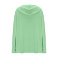 thumbnail image 2 of Guzom Womens Green Hooded Sweatshirt - Polyester Spandex Soft Stretchy, Henley V-Neck with Raglan Sleeves & Kangaroo Pocket for Casual Loungewear,Size L, 2 of 7