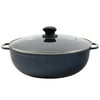IMUSA 7qt Cast Aluminum Nonstick Caldero with Glass Lid, Blue - 30cm