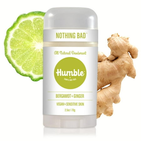 Humble Brands Vegan & Sensitive Skin Baking Soda Free Deodorant Bergamot & Ginger, 2.5oz