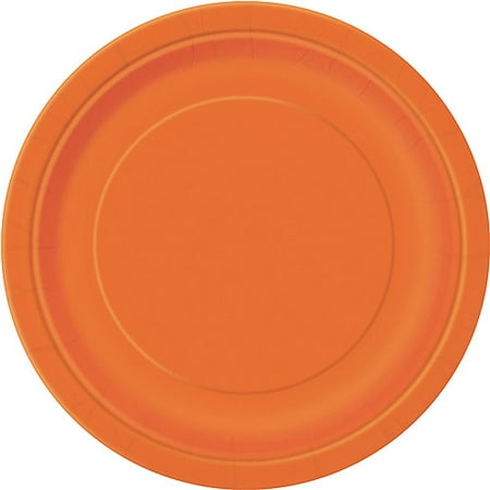 7" Orange Dessert Plates, 20pk