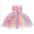 thumbnail image 1 of Robe en Tulle pour Bébé Fille, Robes de Princesse, Tutu en Dentelle pour Enfants, Robe de Fête de Mariage, Robe de Bal de Concours, Robes à Fleurs avec Nœuds, 1 of 8