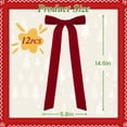 thumbnail image 3 of Yexmas 12pcs Burgundy Velvet Christmas Bows, Ribbon Bows Xmas Ornaments for Christmas Tree Home Party Staircase Door Wreath Garland Holiday Decor, 3 of 7
