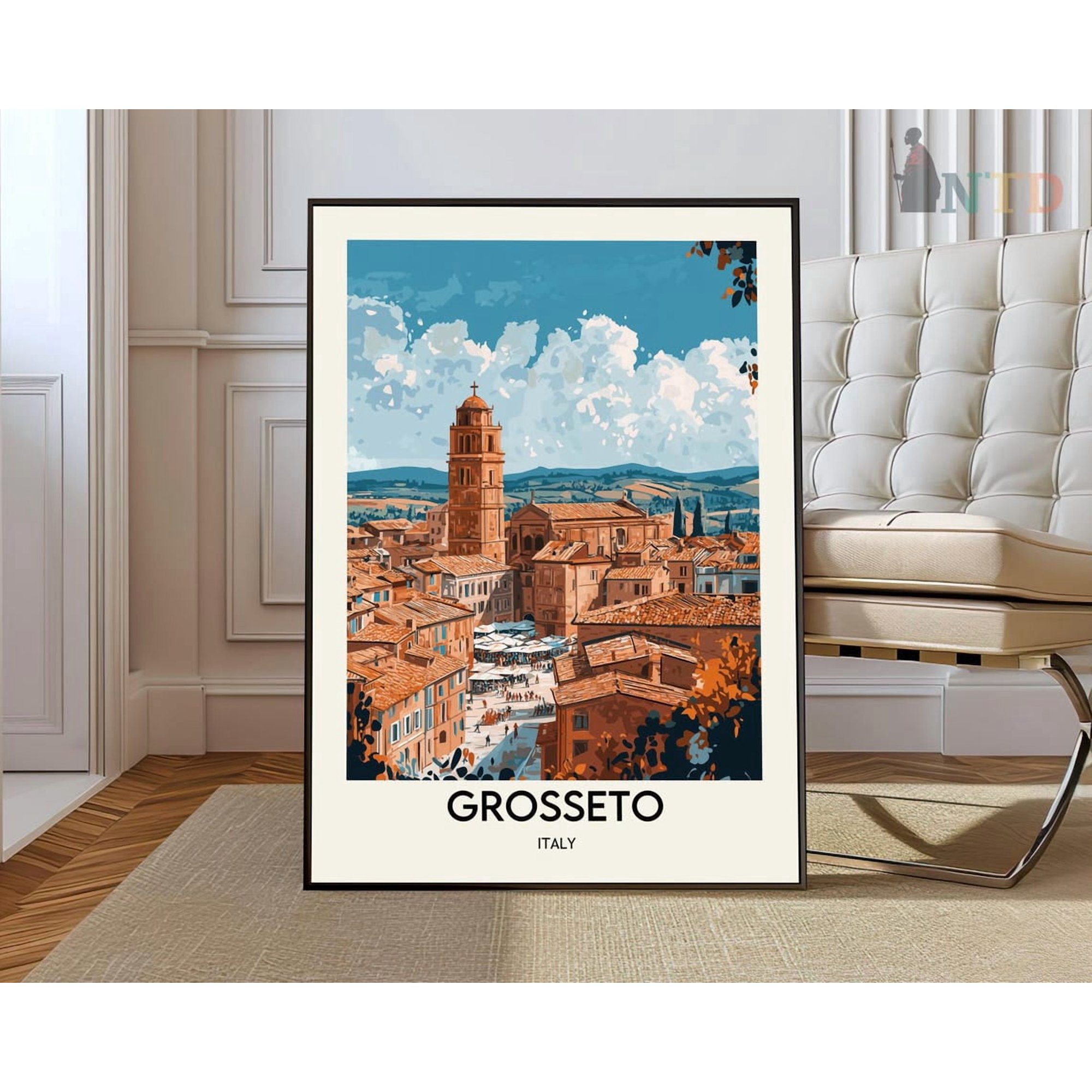 Grosseto Italy Poster, Tuscany City Travel Wall Art