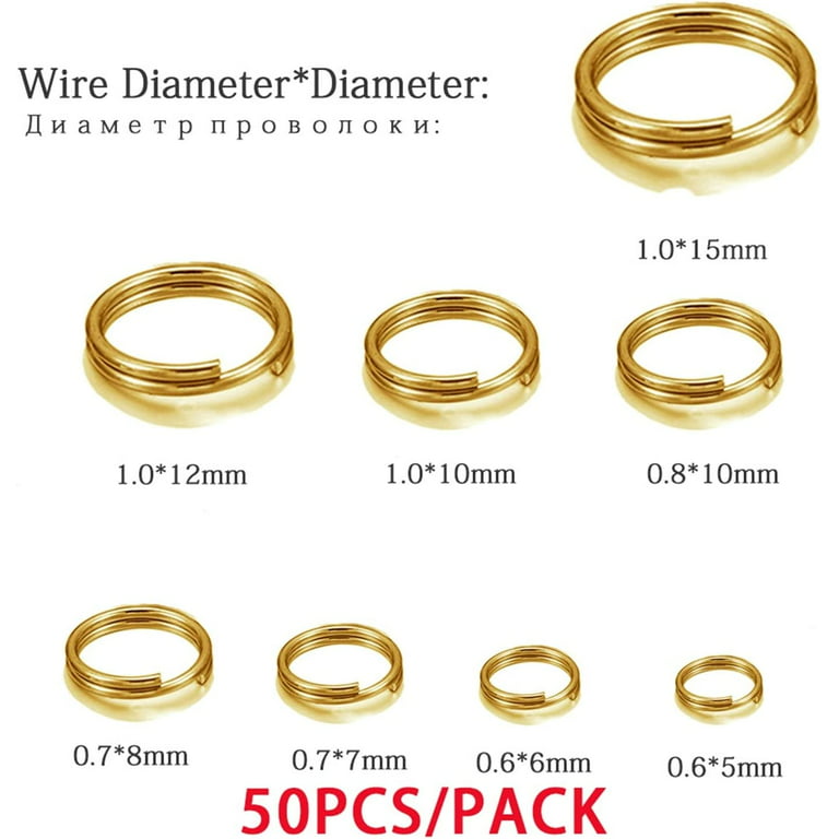 100pcs High Quality Gold Tone Stainless Steel Jump Rings for