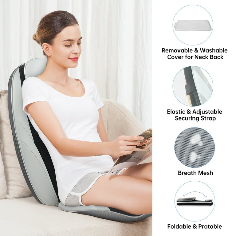 Snailax Shiatsu Back and Neck Massager – Deep Kneading Full Back Massage  Chair Pad With Heat – The Market Depot