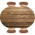 thumbnail image 1 of wonima02 Wooden Texture Background Elastic Edged Oval Fitted Tablecloth Table Cover for Buffet Table, Parties, Holiday Dinner, Wedding Design383, Fits 48"x68" Oval Tables, 1 of 1