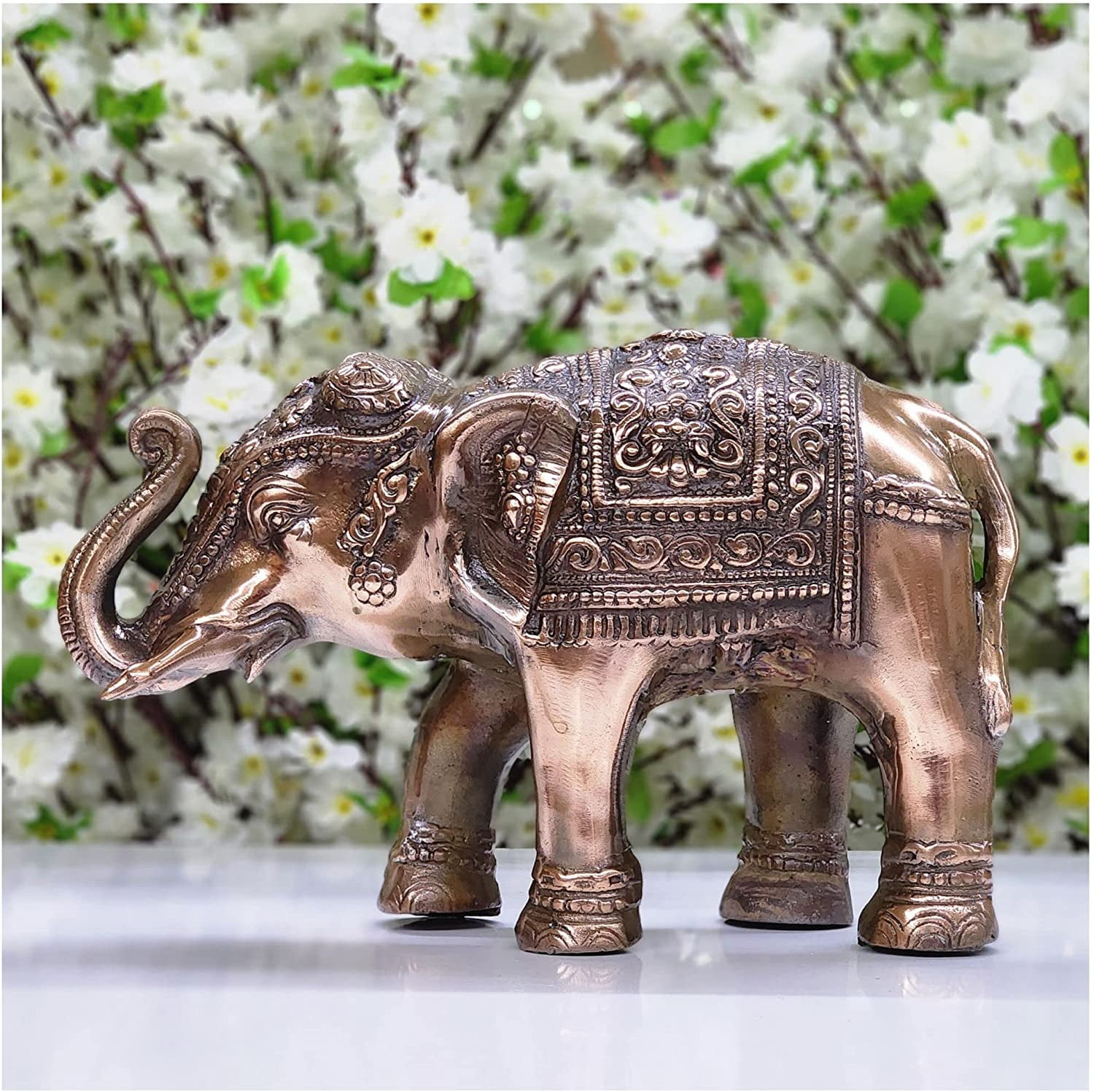 Elephant Statue in Bronze Elephant Figurine Perfect for Home Decor