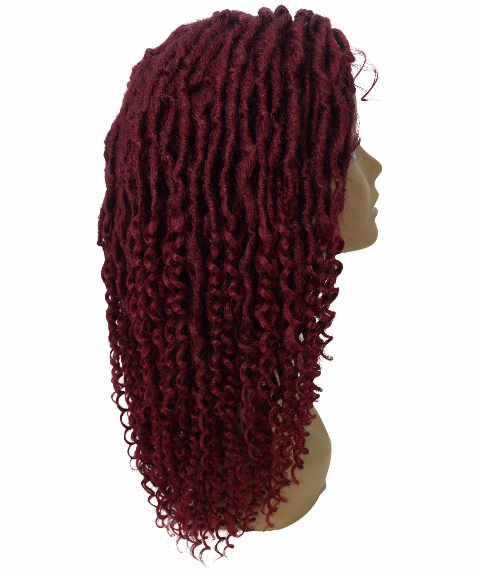 LUXLUXE Angel Curly Locs 20 in Long 4X4 Hand Tied Lace Braid Braided Wig, Beauty Heat Resistant Fiber, 20+ Shades of Natural, Dip Dyed, & Blended Colors