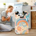 thumbnail image 5 of Yayeee Freestanding Laundry Hamper with Handle Collapsible Large Storage Basket for Clothes, Pink Retro Sun, 5 of 7