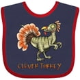 thumbnail image 3 of Inktastic Clever Turkey Thanksgiving Dinosaur Boys or Girls Baby Bib, 3 of 4