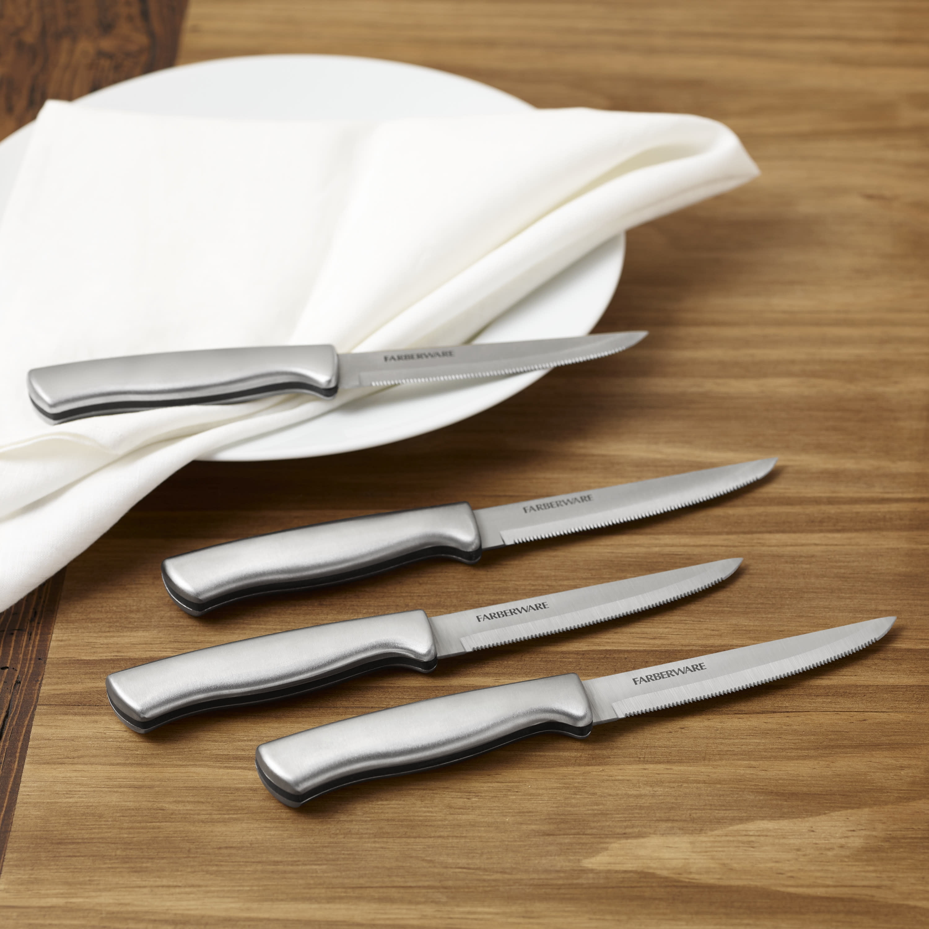 Farberware Stamped Stainless Steel 4piece Steak Knife Set