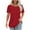 Red, variant on CHGBMOK Blouses for Women Dressy Casual Summer Short Sleeve Shirts Loose Crew Neck Pleated Tunic Tops S-2XL