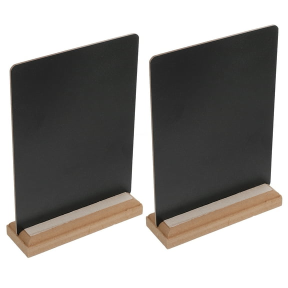 Worgeous 2 Pcs Easel Stand for Sign Black Chalkboard Mini Blackboard