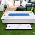 thumbnail image 2 of Crossview 62 Inch Rectangular Concrete Natural Gas Fire Pit Table in White By Lakeview Outdoor Designs, 2 of 3