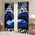 thumbnail image 2 of Castle Fairy Cool Blue Racer Black Out Curtains for Youngster, Speed Decor Element Curtains Pack of 2 (42x63 Each) for Bedroom, Royal Navy Tone, 2 of 6