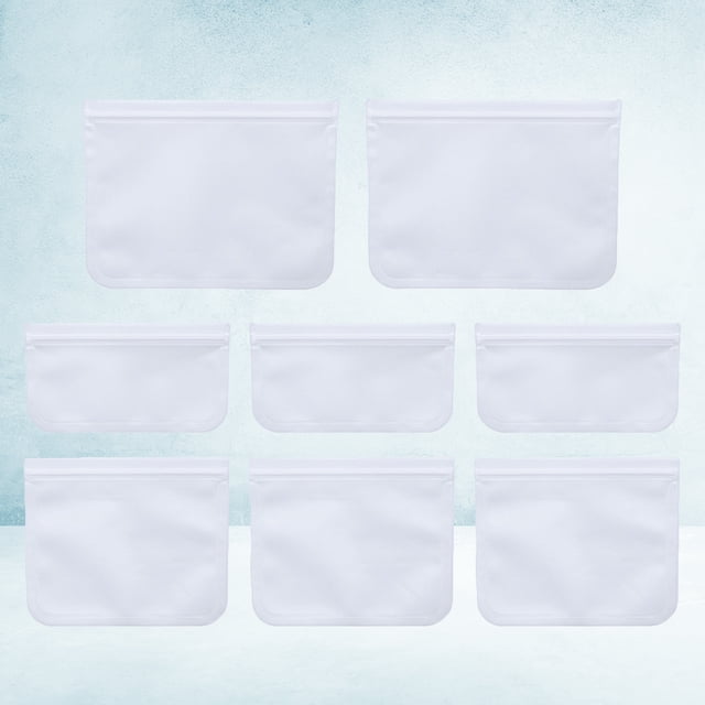 OULII 8pcs of PEVA Sealing Bag Fridge Accessories Food Storage Freezer Bags for Household Users