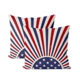 thumbnail image 2 of Qjidjing 2Pcs Throw Pillow Cover, Cushion Case, with Vintage Sunburst Star Stripe Patriotic Prints, Applicable for Couch Ornament, Living Room Layout, Home Holiday Styling, 2 of 6