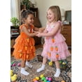 thumbnail image 5 of Miaouyo Toddler Girls Easter Tutu Dress Adorable Flying Sleeve Square Neck 3D Carrot Bunny Decorated Tulle Princess Dress, 5 of 8