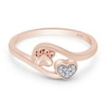 thumbnail image 3 of AFFY 0.03CT Natural White Diamond Accent Puppy Pet Paw Print Heart Ring For Women in 14K Rose Gold over Silver-13, 3 of 7
