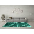 thumbnail image 3 of Ahgly Company Indoor Square Abstract Turquoise Blue Modern Area Rugs, 4' Square, 3 of 4