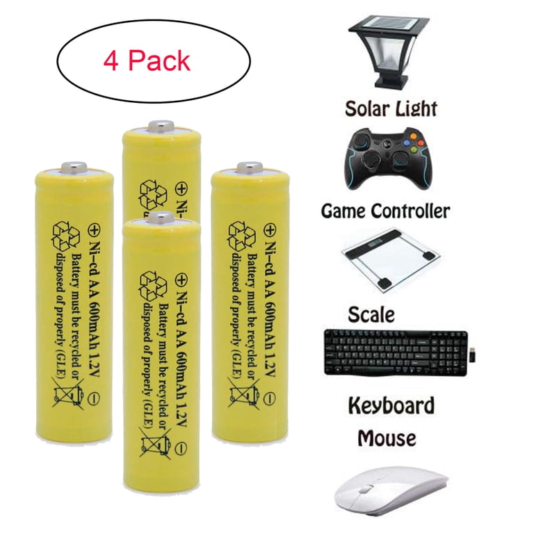 BAOBIAN Nicd AA 600mAh 1.2V Rechargeable Batteries Outdoor Solar