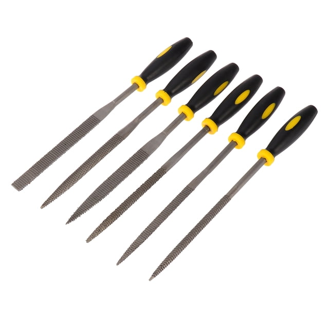 MasteelfCA 6pcs Wood File Set 180x5mm Comfortable Hand Grip Handles Mini Wood Rasp File Tools