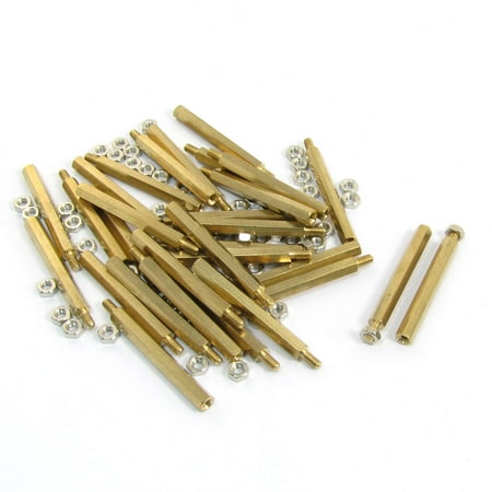 

40mm Body Long M3x6mm Male to Female Brass Pillar Standoff Spacer 30Pcs